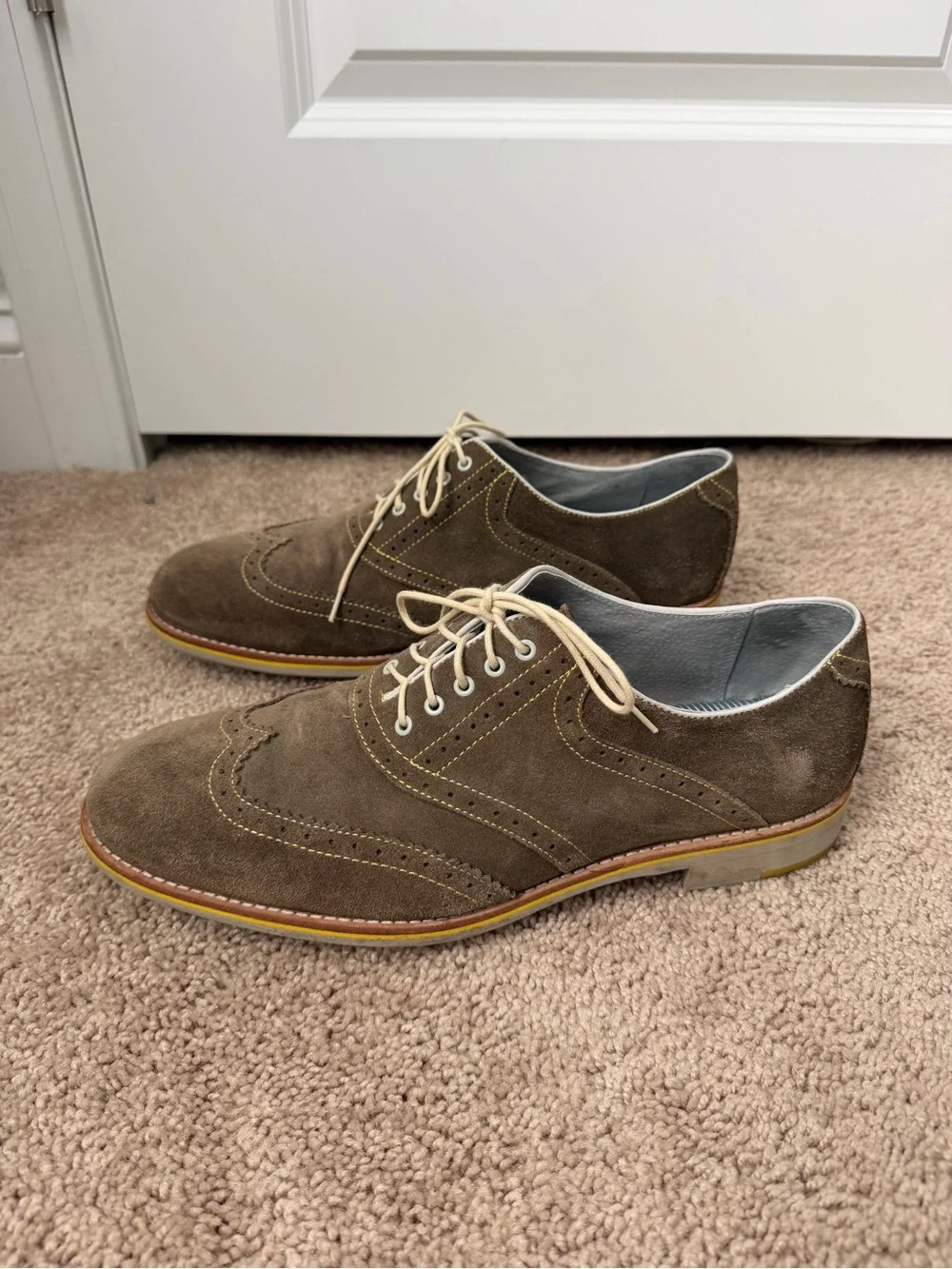 Johnston & Murphy Brown Suede Wingtip Oxford Dress Shoes Men’s 12M 20-6756